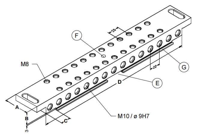 Hpedm Erowa Double Sided Clamping Beam Mm Er Er Er High Precision